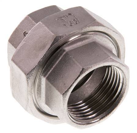 Gerader Verschraubungsanschluss Rp1'' Weiblich Edelstahl Flachdichtung PTFE 16bar (224.8psi)