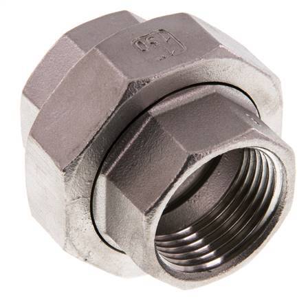 Gerader Verschraubungsanschluss Rp1'' Weiblich Edelstahl Flachdichtung PTFE 16bar (224.8psi)