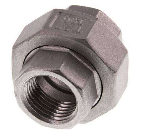 Gerader Verschraubungsstutzen Rp1/2'' Weiblich Edelstahl Flachdichtung PTFE 16bar (224.8psi)