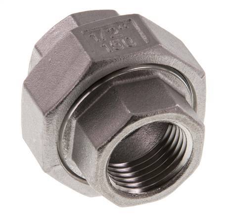 Gerader Verschraubungsstutzen Rp1/2'' Weiblich Edelstahl Flachdichtung PTFE 16bar (224.8psi)
