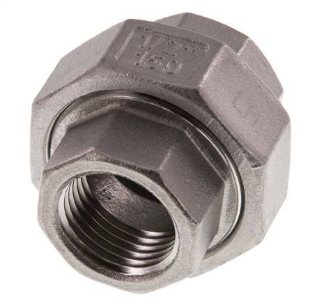 Gerader Verschraubungsstutzen Rp1/2'' Weiblich Edelstahl Flachdichtung PTFE 16bar (224.8psi)
