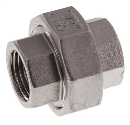 Gerader Verschraubungsstutzen Rp1/2'' Weiblich Edelstahl Flachdichtung PTFE 16bar (224.8psi)
