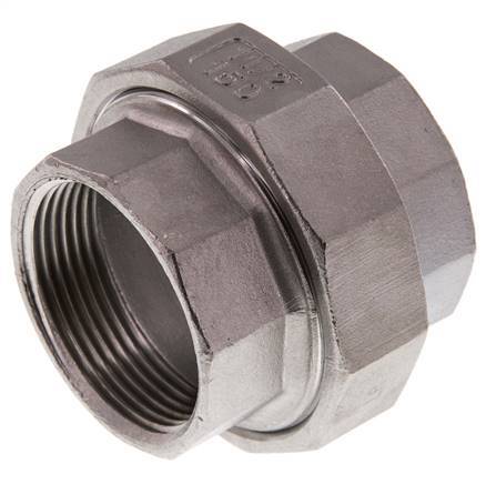Gerade Verschraubung Rp1 1/2'' Weiblich Edelstahl Flachdichtung PTFE 16bar (224.8psi)