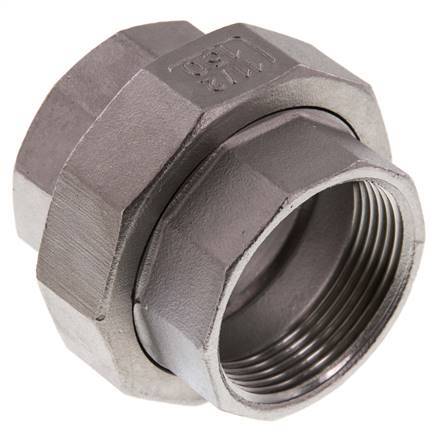 Gerade Verschraubung Rp1 1/2'' Weiblich Edelstahl Flachdichtung PTFE 16bar (224.8psi)