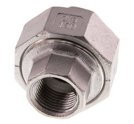 Gerader Verschraubungsanschluss Rp3/8'' Weiblich Edelstahl Flachdichtung PTFE 16bar (224.8psi)