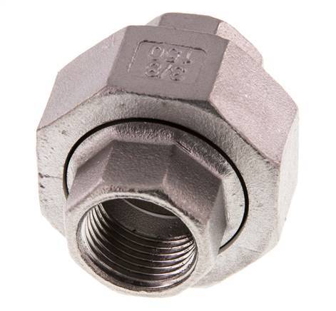 Gerader Verschraubungsanschluss Rp3/8'' Weiblich Edelstahl Flachdichtung PTFE 16bar (224.8psi)
