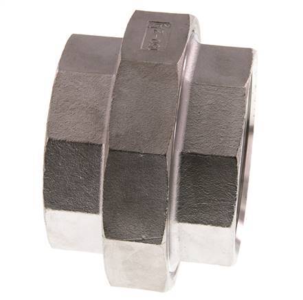 Gerader Verschraubungsstutzen Rp2 1/2'' Weiblich Edelstahl Flachdichtung PTFE 16bar (224.8psi)