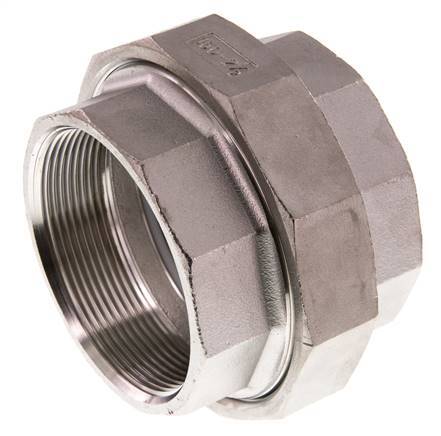 Gerader Verschraubungsstutzen Rp2 1/2'' Weiblich Edelstahl Flachdichtung PTFE 16bar (224.8psi)