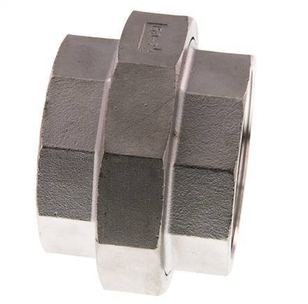 Gerader Verschraubungsstutzen Rp2 1/2'' Weiblich Edelstahl Flachdichtung PTFE 16bar (224.8psi)