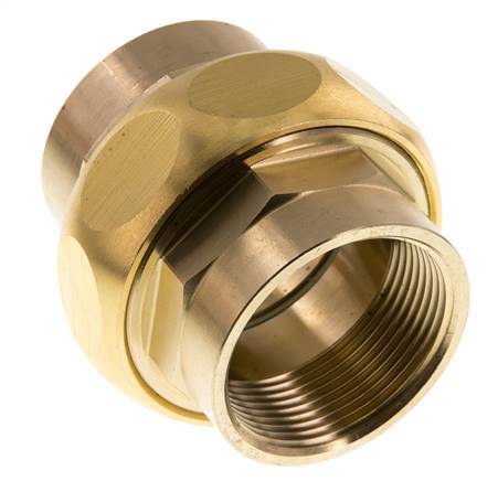 Union Straight Connector Rp1 1/2'' Female Brass Flat Seal Centellen 16bar (224.8psi)