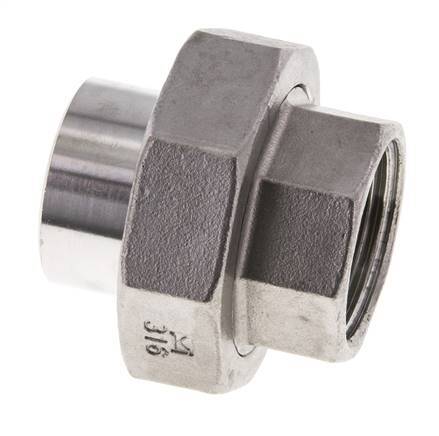 Gerader Verschraubungsstutzen Rp1'' Innengewinde x 33,7mm Schweißende Edelstahl konische Dichtung 16bar (224,8psi)