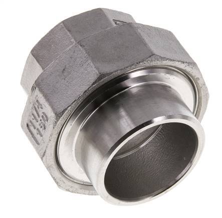 Gerader Verschraubungsstutzen Rp1 1/4'' Innengewinde x 42,4mm Schweißende Edelstahl konische Dichtung 16bar (224,8psi)