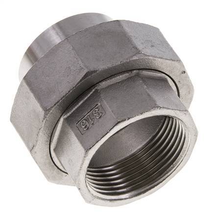Gerader Verschraubungsstutzen Rp1 1/4'' Innengewinde x 42,4mm Schweißende Edelstahl konische Dichtung 16bar (224,8psi)