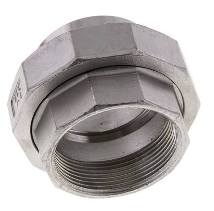 Union Straight Connector Rp2'' Female x 60.3mm Weld End Stainless Steel Conical Seal 16bar (224.8psi)