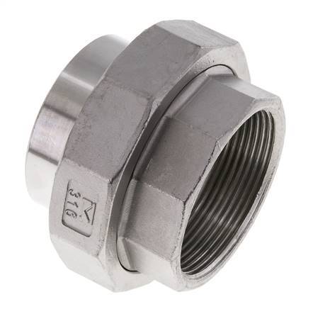 Gerader Verschraubungsstutzen Rp2'' Innengewinde x 60,3mm Schweißende Edelstahl konische Dichtung 16bar (224,8psi)