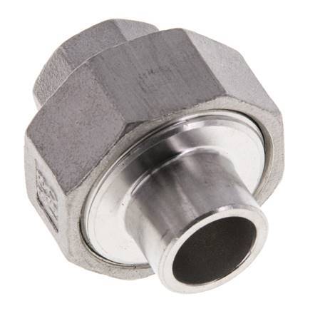 Union Straight Connector Rp3/8'' Female x 17.2mm Weld End Stainless Steel Conical Seal 16bar (224.8psi)