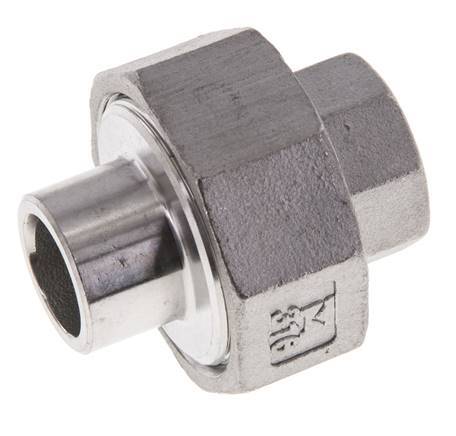 Gerader Verschraubungsstutzen Rp3/8'' Innengewinde x 17,2mm Schweißende Edelstahl konische Dichtung 16bar (224,8psi)