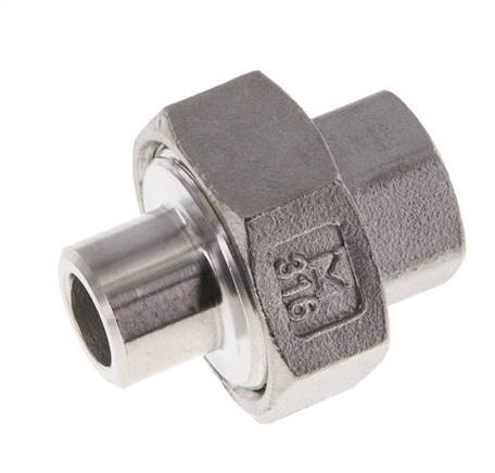 Gerader Verschraubungsstutzen Rp1/4'' Innengewinde x 13,5 mm Schweißende Edelstahl konische Dichtung 16 bar (224,8 psi)