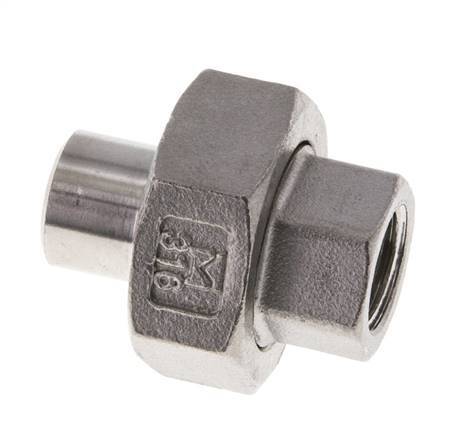 Gerader Verschraubungsstutzen Rp1/4'' Innengewinde x 13,5 mm Schweißende Edelstahl konische Dichtung 16 bar (224,8 psi)
