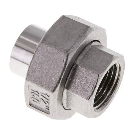 Gerader Verschraubungsstutzen Rp1/2'' Innengewinde x 21,3mm Schweißende Edelstahl konische Dichtung 16bar (224,8psi)