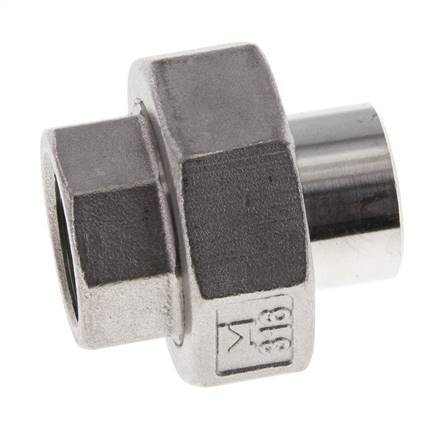 Gerader Verschraubungsstutzen Rp1/2'' Innengewinde x 21,3mm Schweißende Edelstahl konische Dichtung 16bar (224,8psi)
