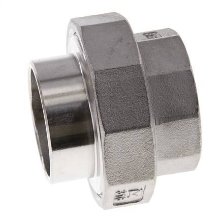 Gerader Verschraubungsstutzen Rp1 1/2'' Innengewinde x 48,3mm Schweißende Edelstahl konische Dichtung 16bar (224,8psi)