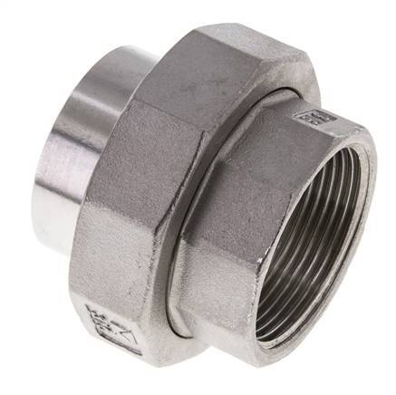 Gerader Verschraubungsstutzen Rp1 1/2'' Innengewinde x 48,3mm Schweißende Edelstahl konische Dichtung 16bar (224,8psi)