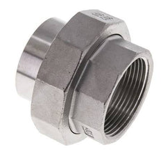 Gerader Verschraubungsstutzen Rp1 1/2'' Innengewinde x 48.3mm Schweissende Edelstahl Flachdichtung PTFE 150bar (2107.5psi)