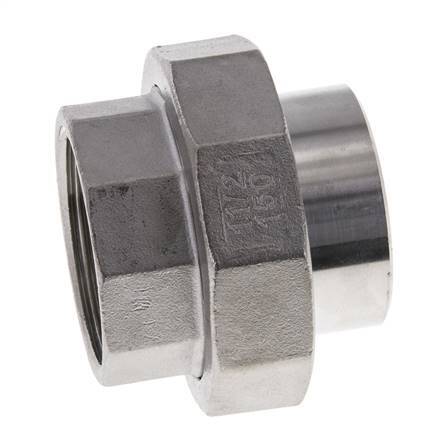 Gerader Verschraubungsstutzen Rp1 1/2'' Innengewinde x 48.3mm Schweissende Edelstahl Flachdichtung PTFE 150bar (2107.5psi)