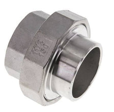 Gerader Verschraubungsstutzen Rp1 1/2'' Innengewinde x 48.3mm Schweissende Edelstahl Flachdichtung PTFE 150bar (2107.5psi)