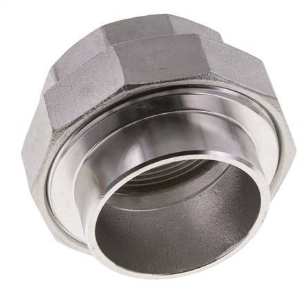 Gerader Verschraubungsstutzen Rp2'' Buchse x 60,3mm Schweißende Edelstahl Flachdichtung PTFE 150bar (2107,5psi)