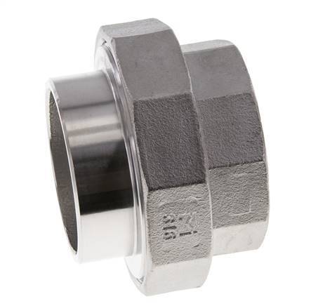 Gerader Verschraubungsstutzen Rp2'' Buchse x 60,3mm Schweißende Edelstahl Flachdichtung PTFE 150bar (2107,5psi)