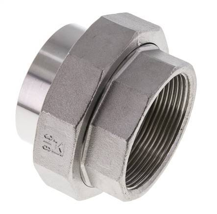 Gerader Verschraubungsstutzen Rp2'' Buchse x 60,3mm Schweißende Edelstahl Flachdichtung PTFE 150bar (2107,5psi)