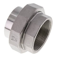 Gerader Verschraubungsstutzen Rp2'' Buchse x 60,3mm Schweißende Edelstahl Flachdichtung PTFE 150bar (2107,5psi)