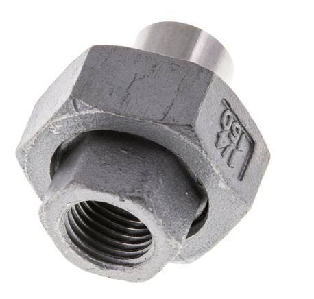 Gerader Verschraubungsstutzen Rp1/4'' Innengewinde x 13,5mm Schweißende Edelstahl Flachdichtung PTFE 150bar (2107.5psi)