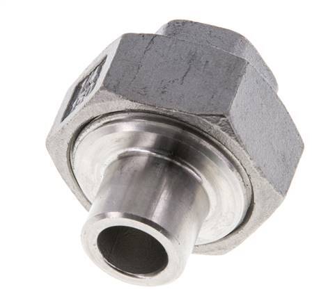 Gerader Verschraubungsstutzen Rp1/4'' Innengewinde x 13,5mm Schweißende Edelstahl Flachdichtung PTFE 150bar (2107.5psi)