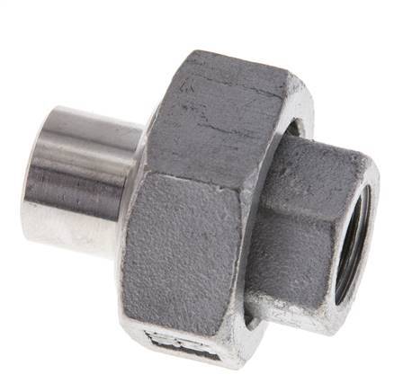 Gerader Verschraubungsstutzen Rp1/4'' Innengewinde x 13,5mm Schweißende Edelstahl Flachdichtung PTFE 150bar (2107.5psi)