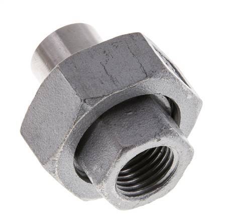Gerader Verschraubungsstutzen Rp1/4'' Innengewinde x 13,5mm Schweißende Edelstahl Flachdichtung PTFE 150bar (2107.5psi)