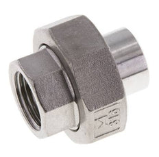 Gerader Verschraubungsstutzen Rp1/2'' Innengewinde x 21.3mm Schweissende Edelstahl Flachdichtung PTFE 150bar (2107.5psi)