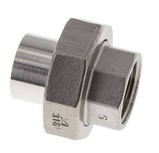 Gerader Verschraubungsanschluss Rp3/8'' Innengewinde x 17,2mm Schweißende Edelstahl Flachdichtung PTFE 150bar (2107.5psi)