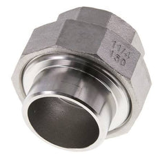 Gerade Verschraubung Rp1 1/4'' Innengewinde x 42,4mm Schweißende Edelstahl Flachdichtung PTFE 150bar (2107,5psi)