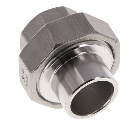 Gerader Verschraubungsstutzen Rp3/4'' Innengewinde x 26.9mm Schweissende Edelstahl Flachdichtung PTFE 150bar (2107.5psi)
