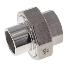 Gerader Verschraubungsstutzen Rp3/4'' Innengewinde x 26.9mm Schweissende Edelstahl Flachdichtung PTFE 150bar (2107.5psi)