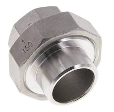 Gerader Verschraubungsstutzen Rp1'' Innengewinde x 33.7mm Schweissende Edelstahl Flachdichtung PTFE 150bar (2107.5psi)