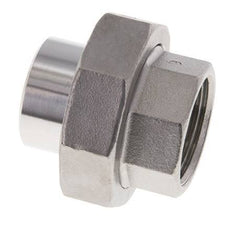 Gerader Verschraubungsstutzen Rp1'' Innengewinde x 33.7mm Schweissende Edelstahl Flachdichtung PTFE 150bar (2107.5psi)
