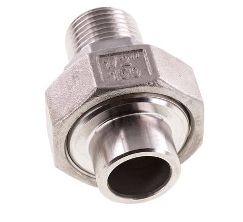 Gerader Verschraubungsstutzen R1/2'' Außengewinde x 21,3mm Schweißende Edelstahl Konische Dichtung 16bar (224,8psi)