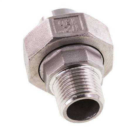 Gerader Verschraubungsstutzen R1/2'' Außengewinde x 21,3mm Schweißende Edelstahl Konische Dichtung 16bar (224,8psi)
