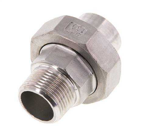 Gerader Verschraubungsstutzen R3/4'' Außengewinde x 26,9mm Schweißende Edelstahl konische Dichtung 16bar (224,8psi)