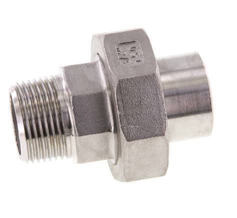 Gerader Verschraubungsstutzen R3/4'' Außengewinde x 26,9mm Schweißende Edelstahl konische Dichtung 16bar (224,8psi)