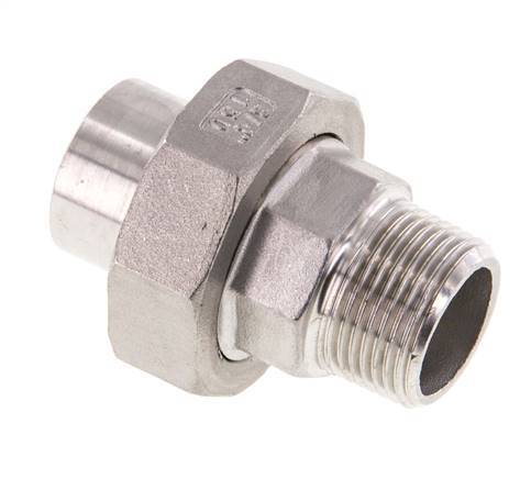 Gerader Verschraubungsstutzen R3/4'' Außengewinde x 26,9mm Schweißende Edelstahl konische Dichtung 16bar (224,8psi)